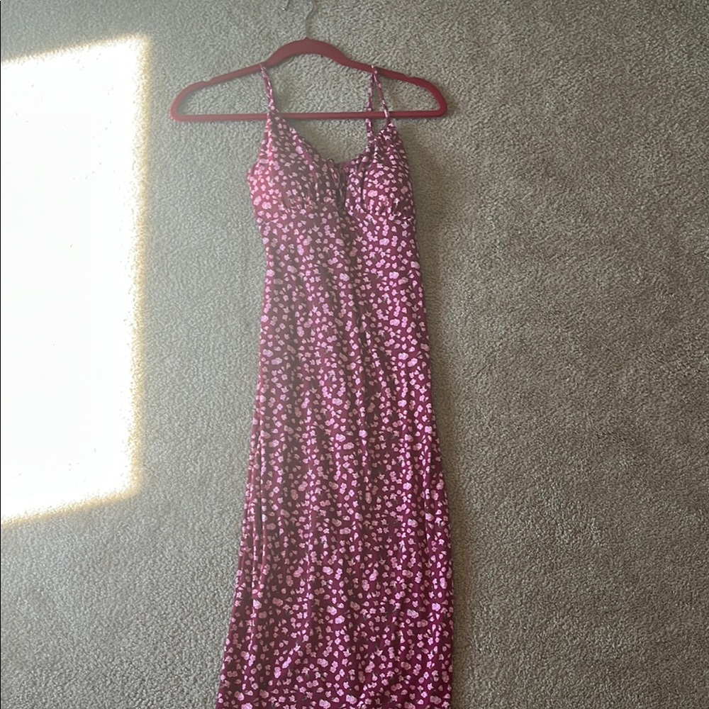 Pink Polka Dot Maxi Dress